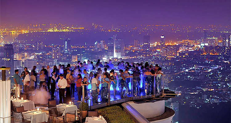 Sirocco Sky Bar on the roof of the Lebua Hotel in Bangkok